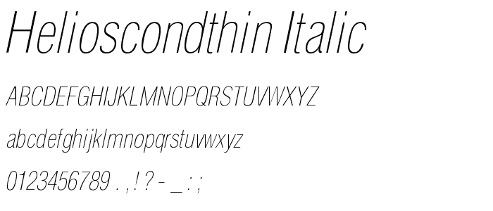 HeliosCondThin Italic font